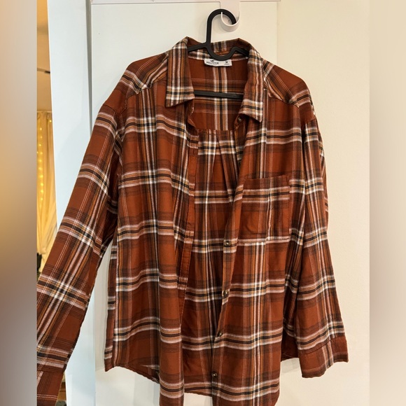 Boyfriend Fit Burnt Orange Flannel - Picture 1 of 3